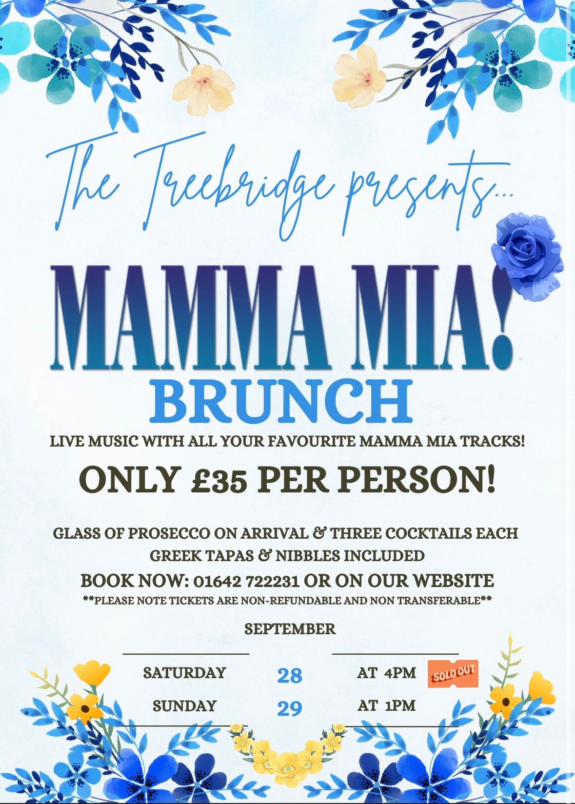 Mamma Mia Brunch (Sunday 29th September)\ud83e\udd8b