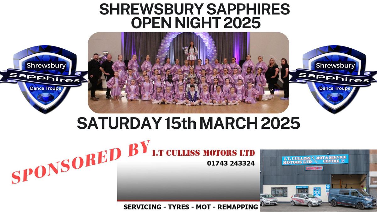 SHREWSBURY SAPPHIRES OPEN NIGHT 2025 SPONSORED BY I T CULLISS MOTORS LTD