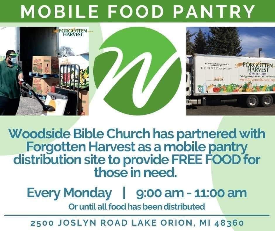 Lake Orion - Forgotten Harvest DRIVE-THRU FREE FOOD DISTRIBUTION at Woodside Bible Church Lake Orion