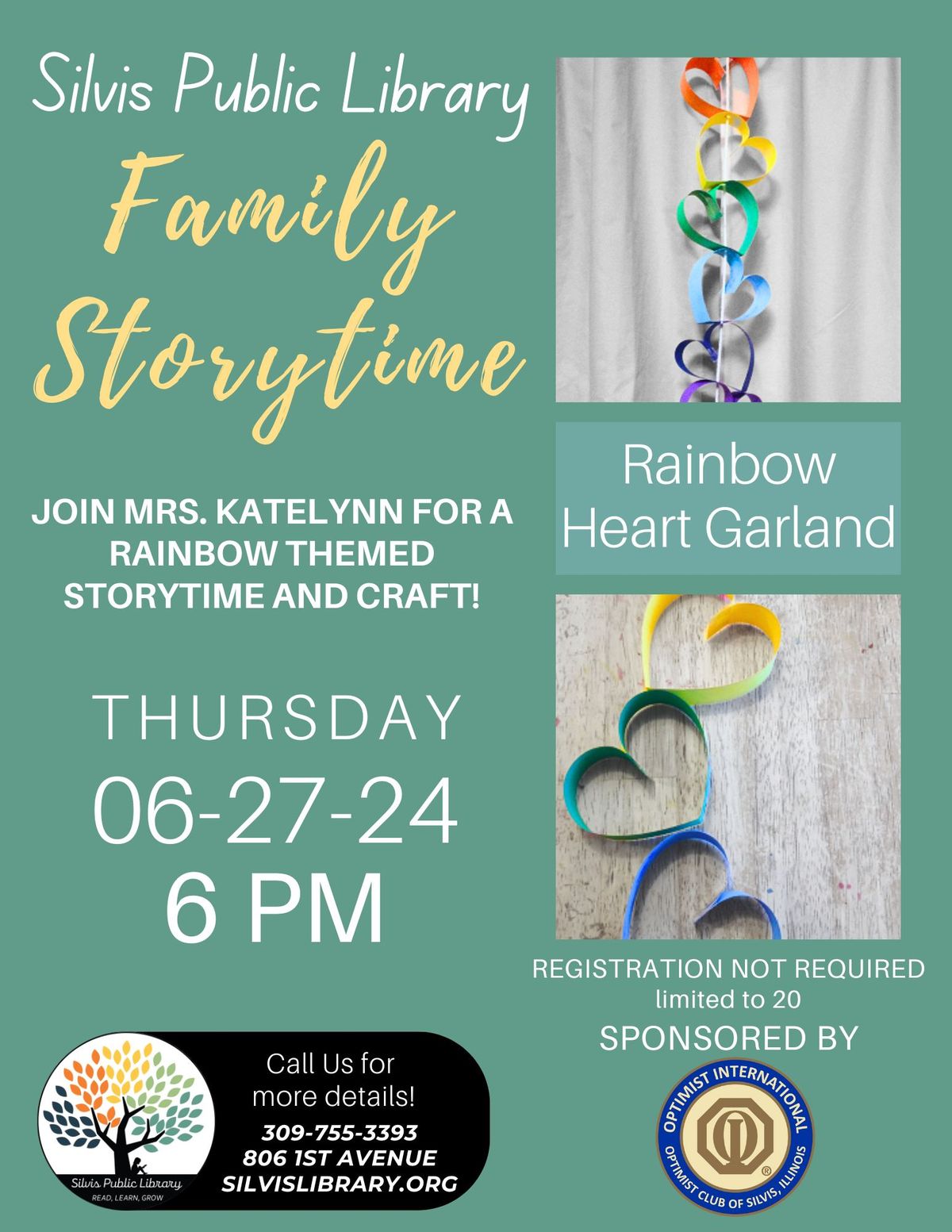 Family Storytime: Rainbow Heart Garland