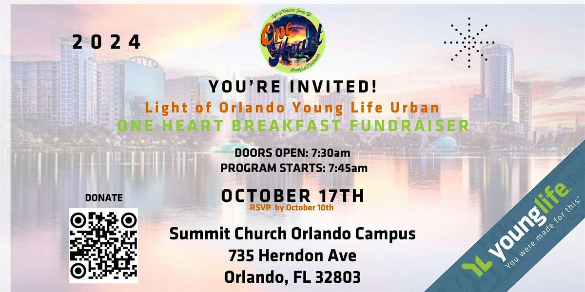 2nd Annual Light of Orlando Young Life One Heart Breakfast Fundraiser