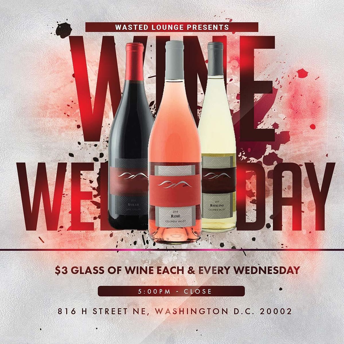 $3 Wine Wednesdays at Wasted Lounge DC!