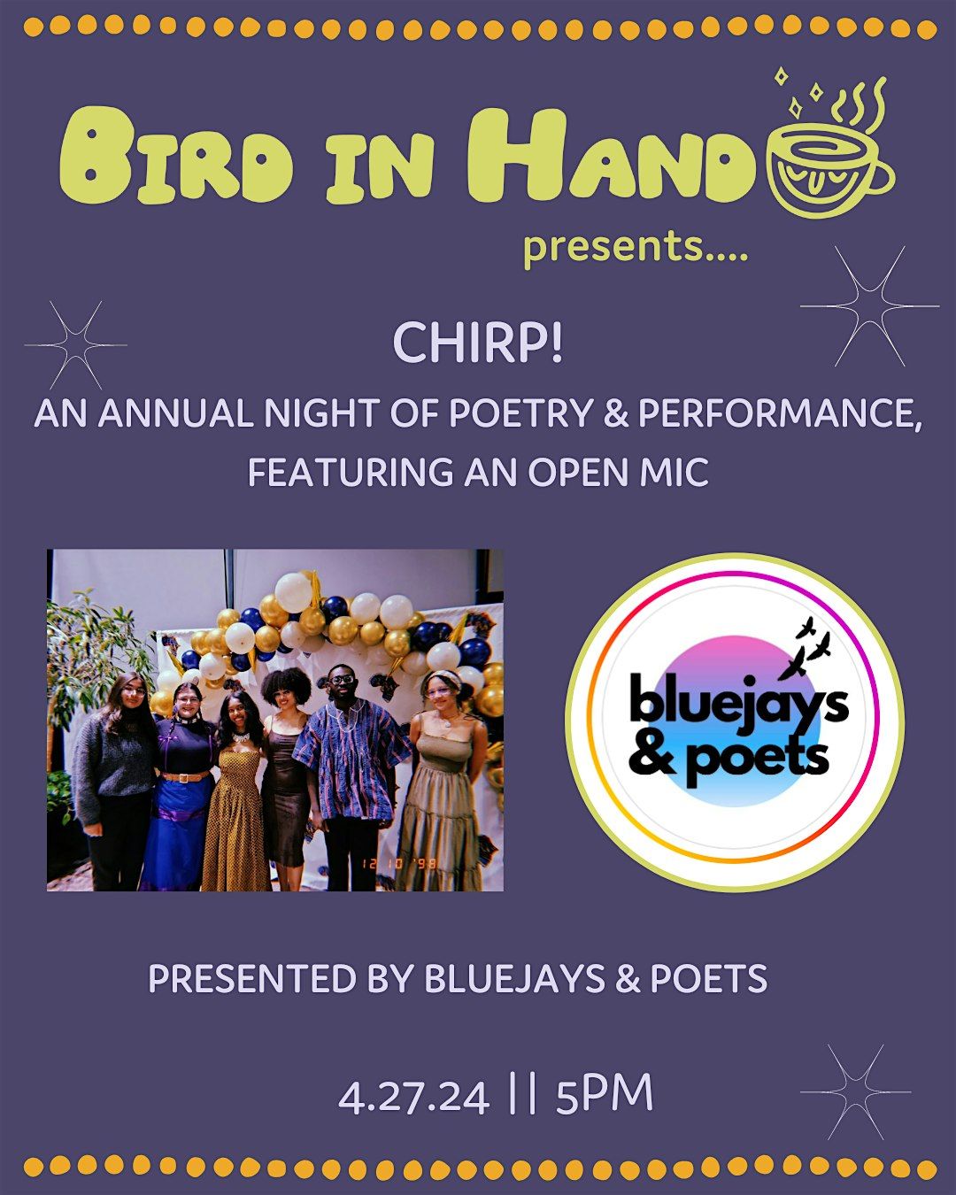 CHIRP! : An Annual Night of Poetry & Performance, Featuring an Open Mic