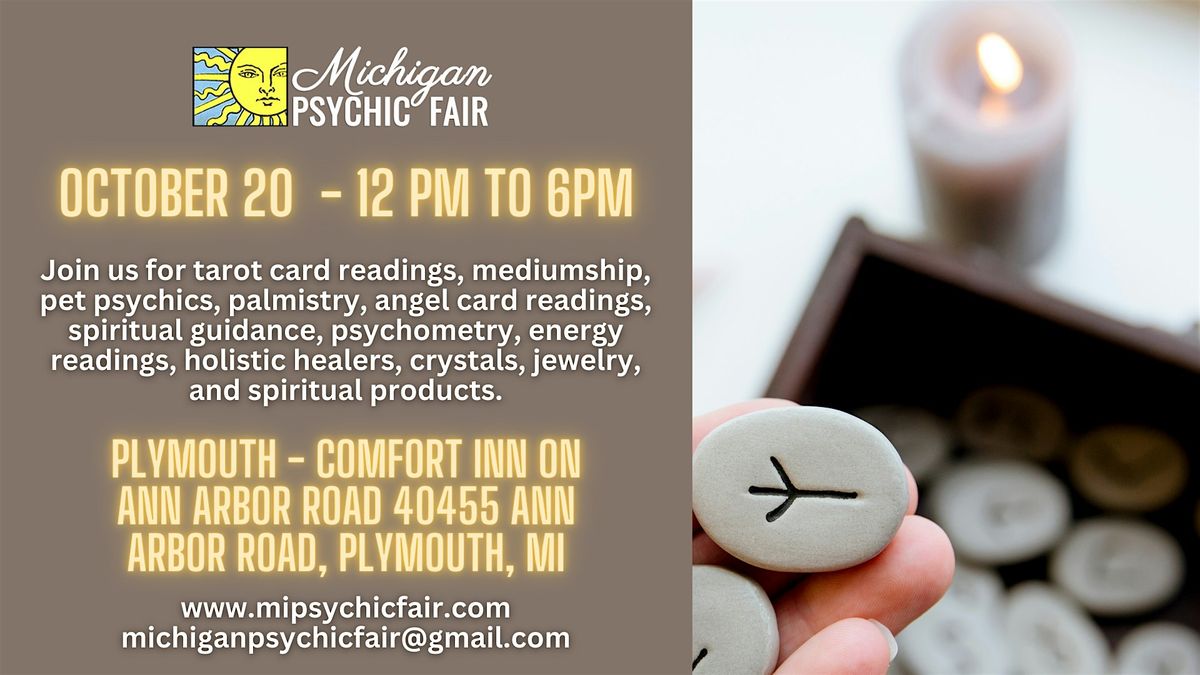 Michigan Psychic Fair October 20, 2024, Plymouth, MI