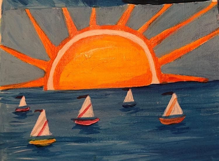 Last Summer Vacation Virtual Paint Class for Kids