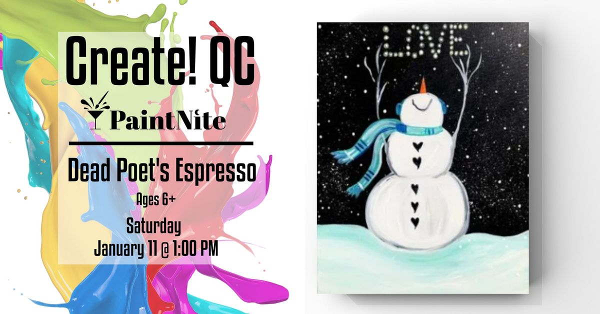 Paint Nite at Dead Poet's Espresso: Winter Snowman Love