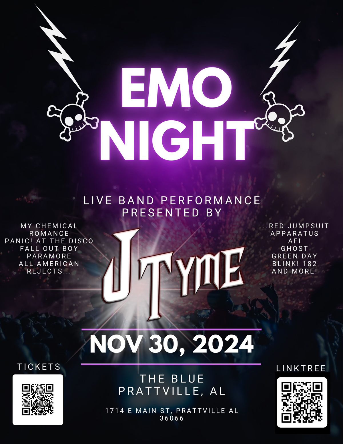 EMO NIGHT W\/JTYME LIVE AT THE BLUE