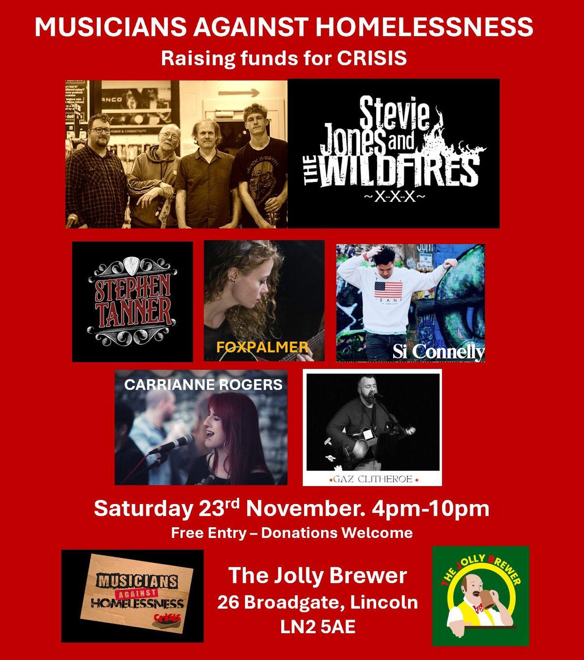 Musicians Against Homelessness ft Stevie Jones & The Wildfires\/Stephen Tanner\/Carrianne Rogers+more