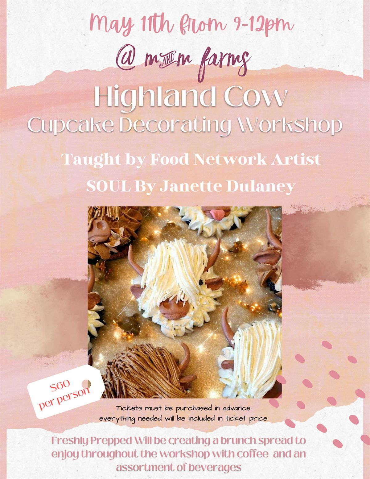 Highland Cow Cupcake Workshop on the Farm