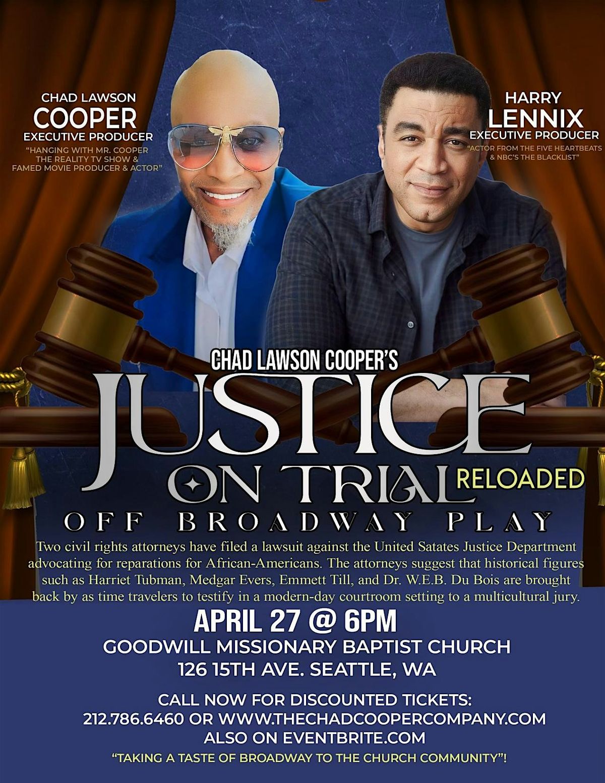Chad Lawson Cooper\u2019s Justice on Trial Touring Off-Broadway Play - Seattle