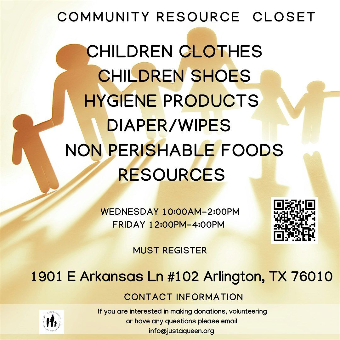 Community Resource Closet Diapers\/Wipes, Children clothes\/shoes, hygiene pr