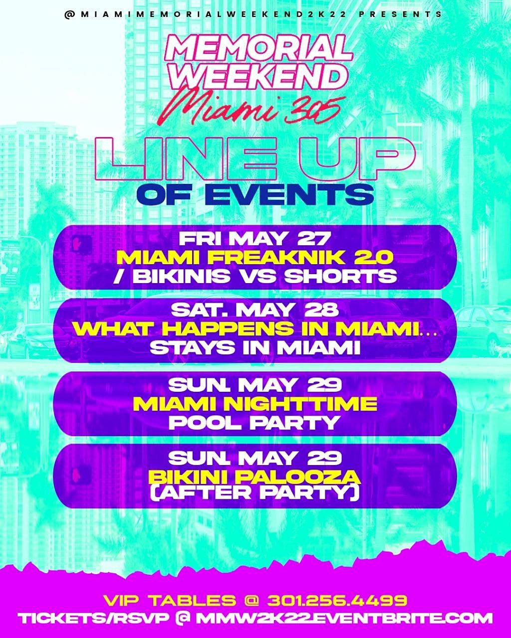Miami Memorial Weekend 2025, MIAMI, FL, 27 May to 30 May
