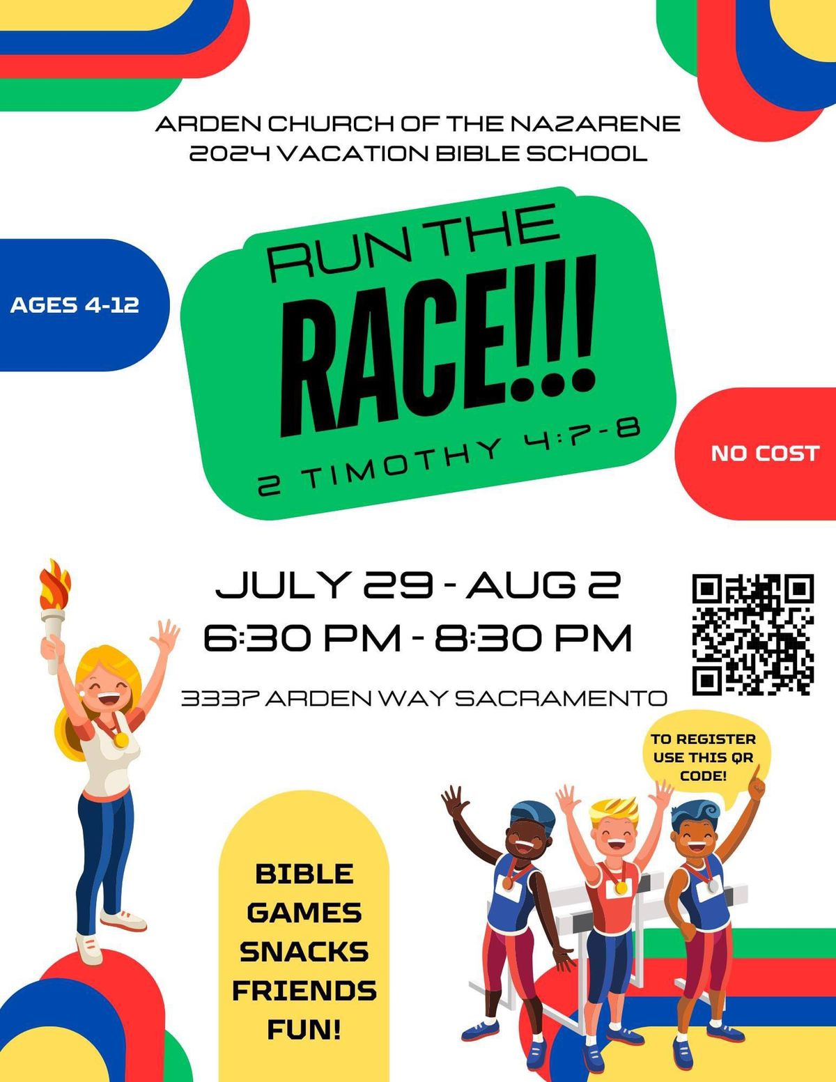 Run the Race - 2024 VBS!, Arden Church of the Nazarene, Sacramento, 29 ...