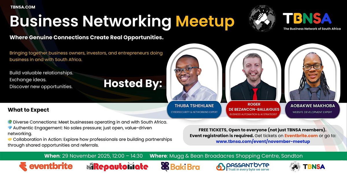 TBNSA Business Networking Meetup