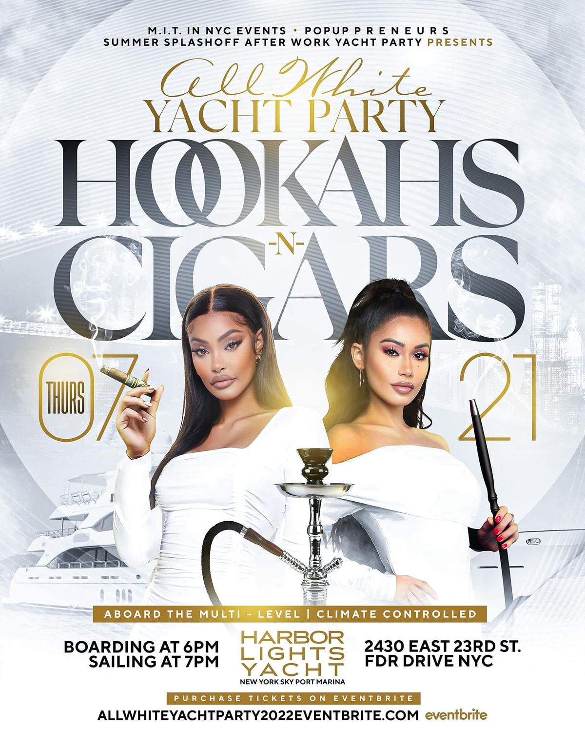 BOMB PROMOTIONS POP UP SHOP ON A YACHT Presents All White Hookah -n ...