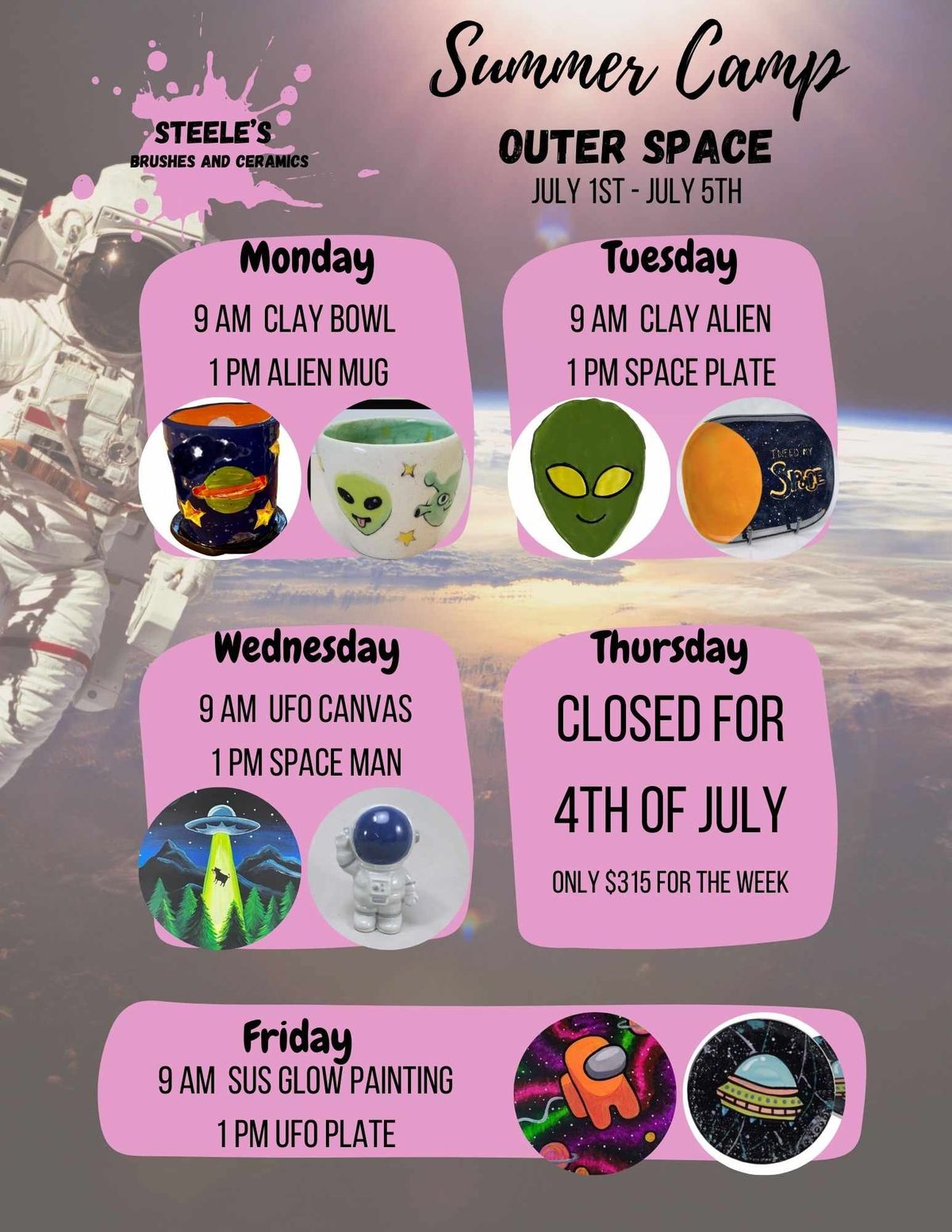 Summer Camp: Outer Space July 1st - July 5th