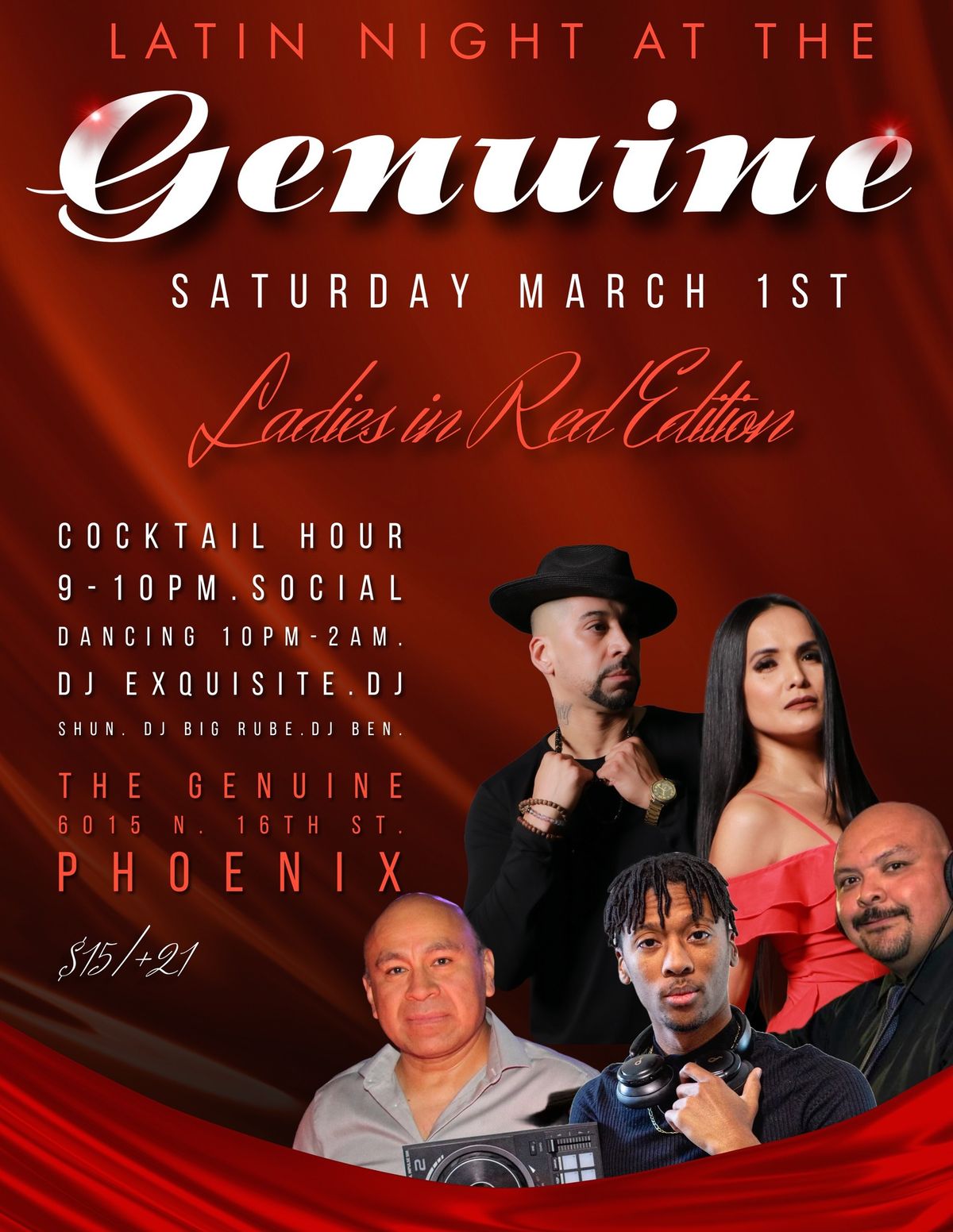 Latin Night at the Genuine: Ladies in Red Edition! 