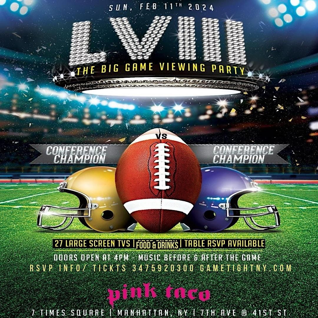 Superbowl party at Pink Taco Times Square NYC 2024, Pink Taco, New York