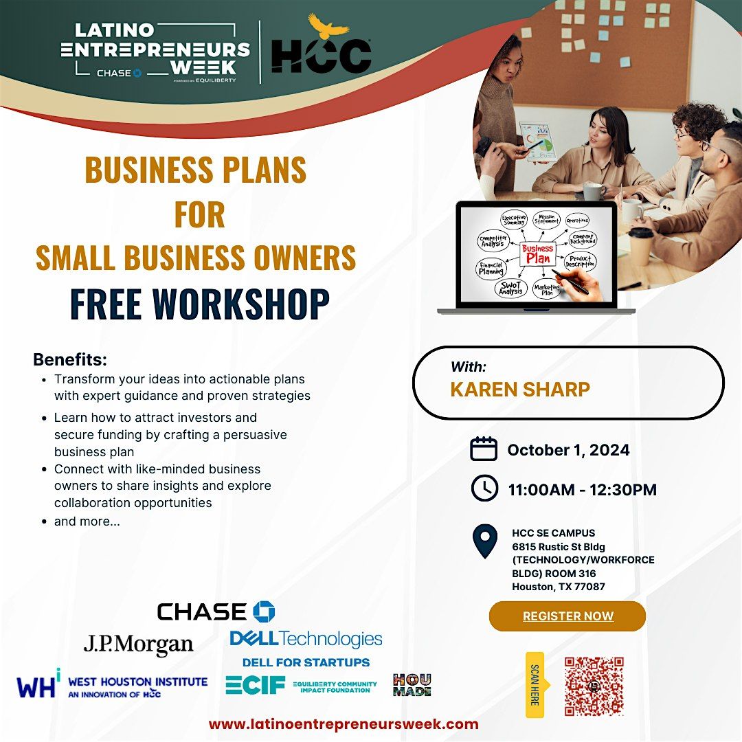 LEW 2024! Free Workshop~"Business Plans for Small Business Owners!"