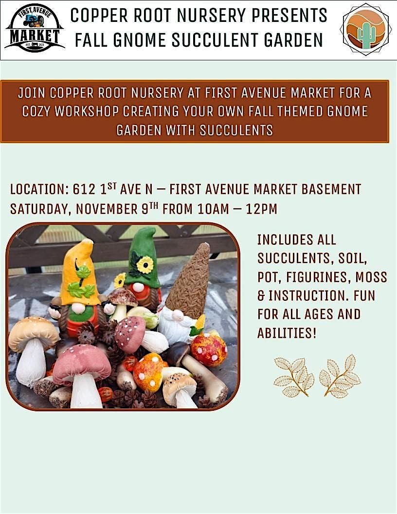 Fall Gnome Succulent Garden Workshop