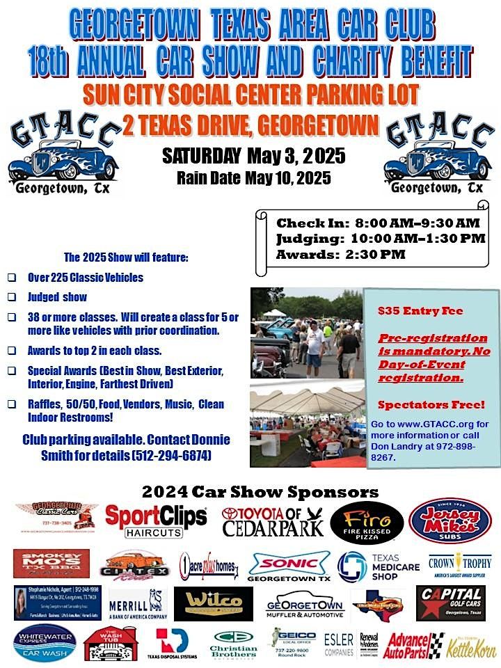 GTACC 18th Annual Car Show & Charity Benefit