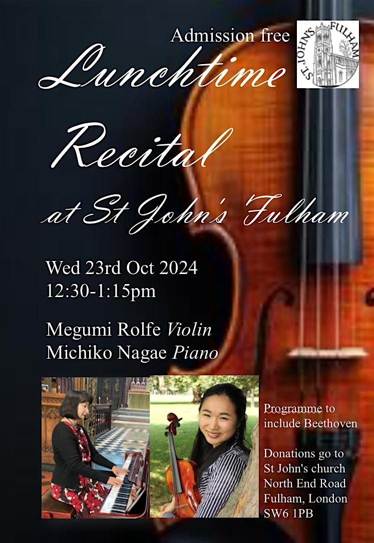 Free Lunchtime Violin Recital at St John\u2019s Fulham, Music by Beethoven