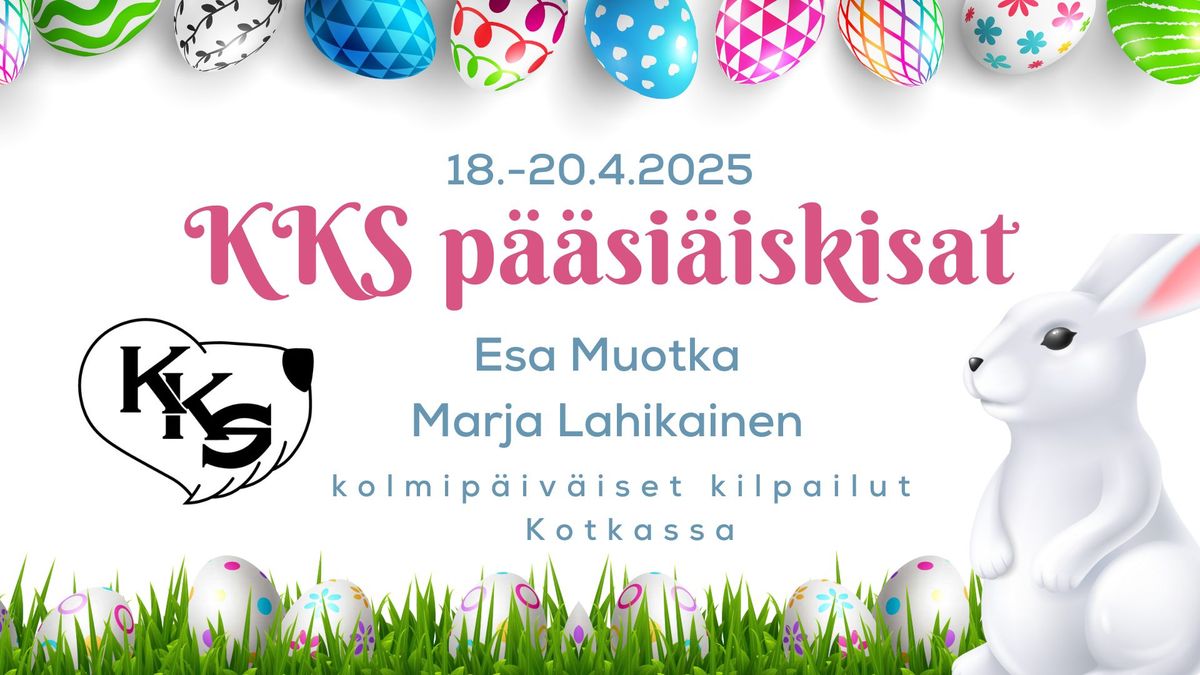 Virallinen agilitykilpailu KKS p\u00e4\u00e4si\u00e4iskisat 18.-20.4.2025