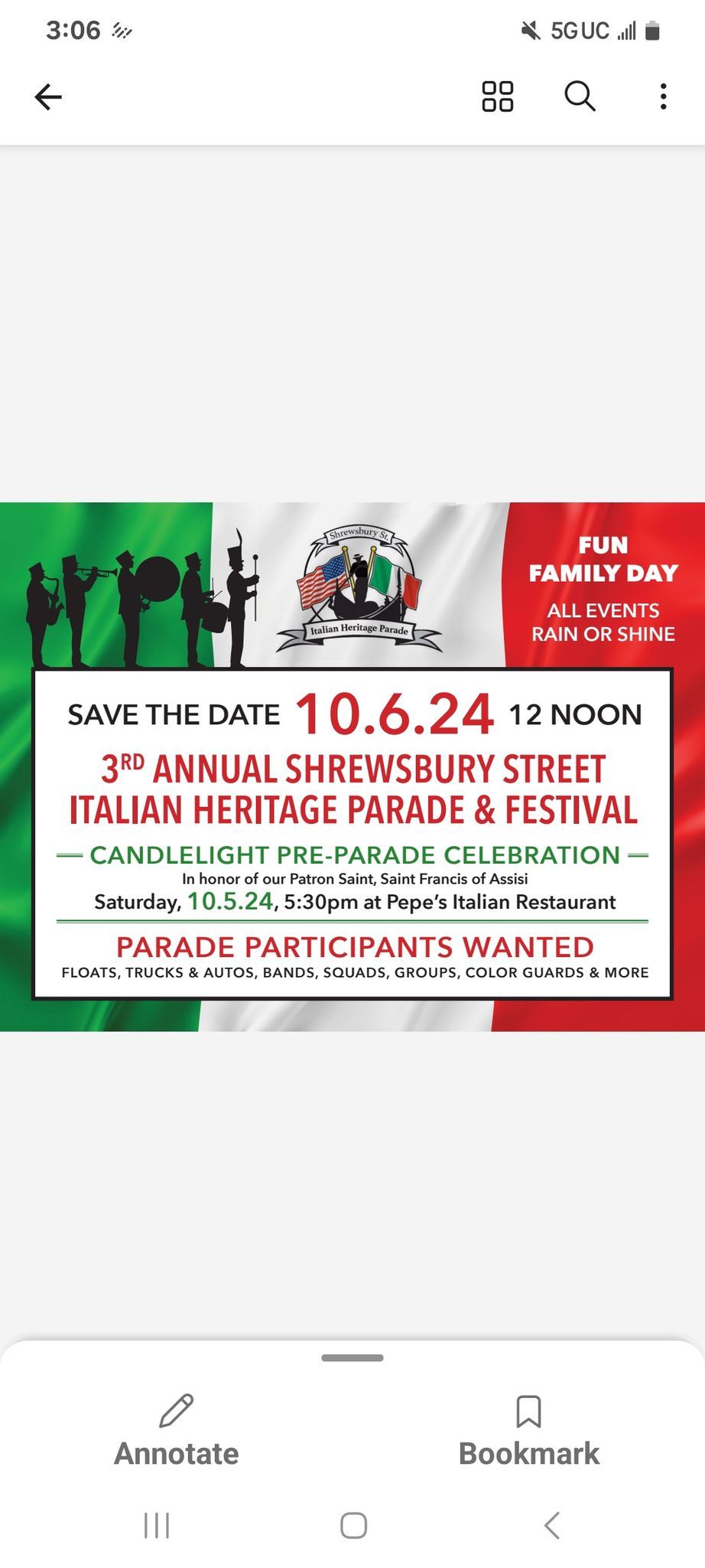 3rd annual Shrewsbury Street Italian Heritage parade & Festival 