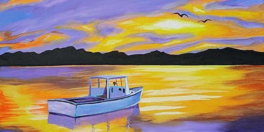 Sip and Paint - "Quiet Fishing Boat with Template" Lafayette Hotel, Swim Club & Bungalows