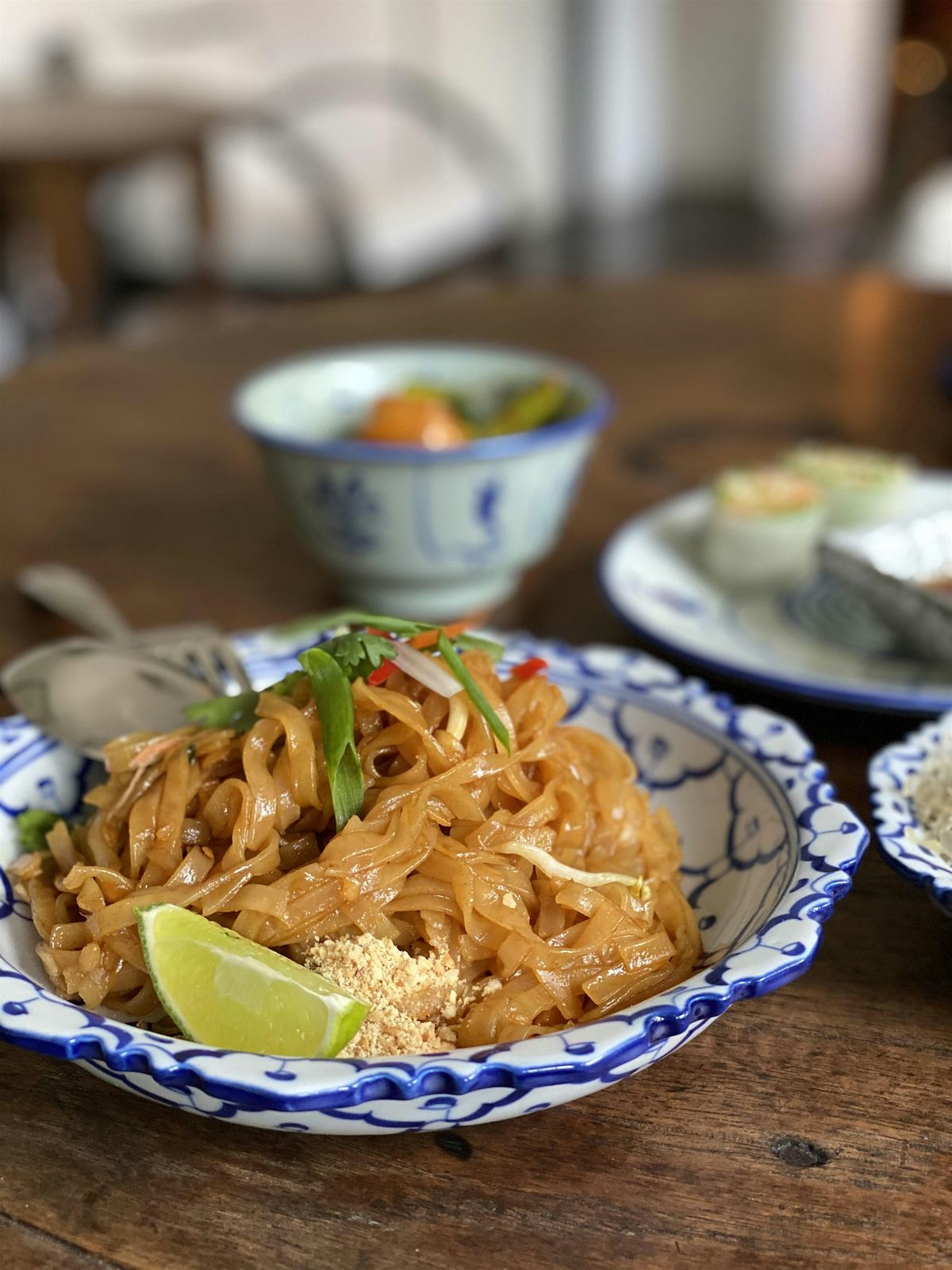 Thai Street Food - pad thai, and mango sticky rice