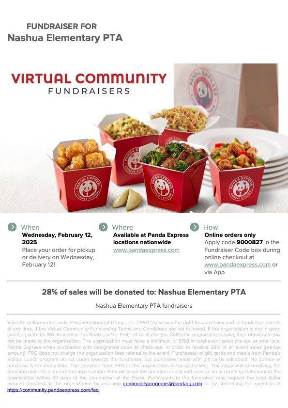 Nashua Panda Express Fundraiser - Nationwide Online Ordering