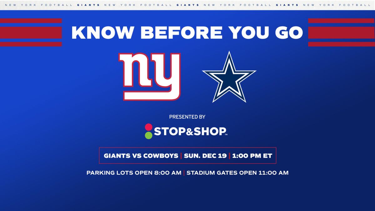 PARKING: New York Giants at Dallas Cowboys