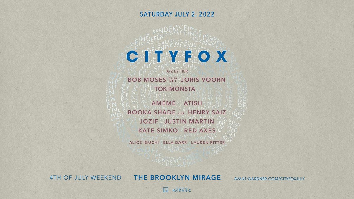 Cityfox at the Brooklyn Mirage: Tokimonsta, Bob Moses, Booka Shade & more