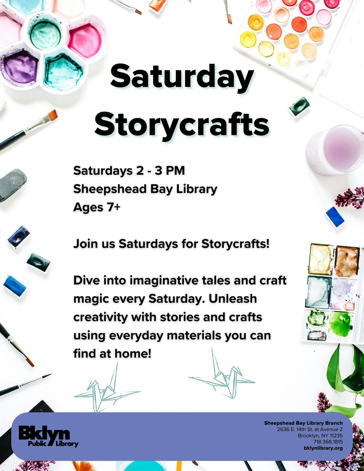Saturday Storycrafts at the Sheepshead Bay Library