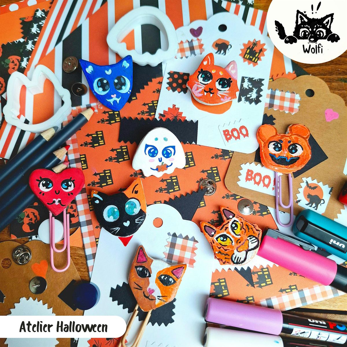 Atelier d'Halloween ! Cr\u00e9ation de pins, aimant ou trombone !