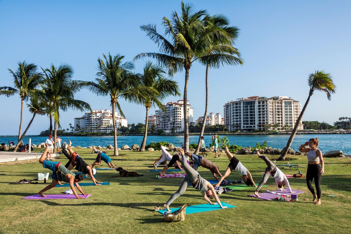 Sunset Yoga & Tea in Stunning South Pointe Park
