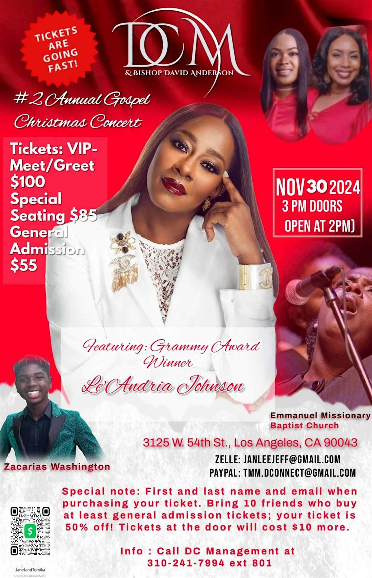 Divine Connections Management LLC and Bishop David Anderson 2nd Annual Fundraiser Concert