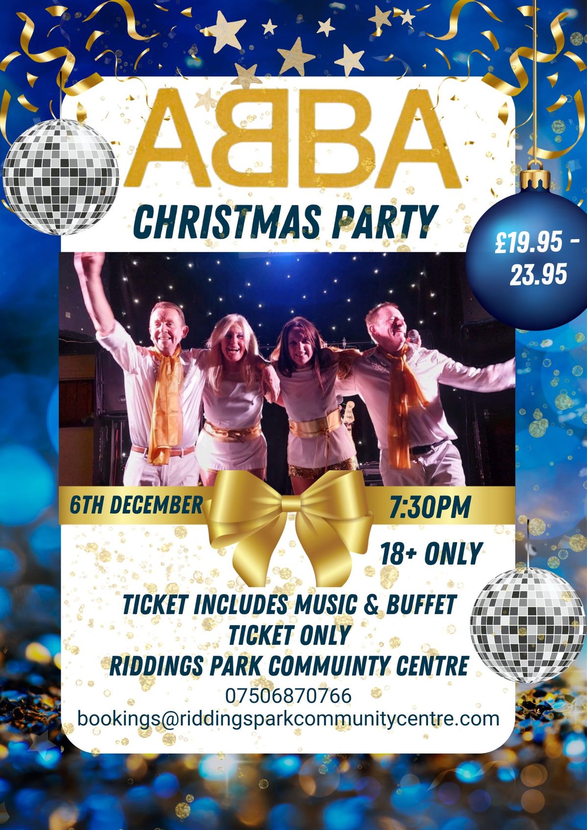 ABBA tribute band Christmas Party