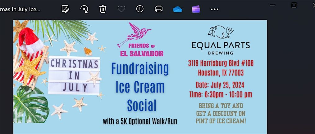 Friends of El Salvador Presents: Christmas in July Ice Cream Social