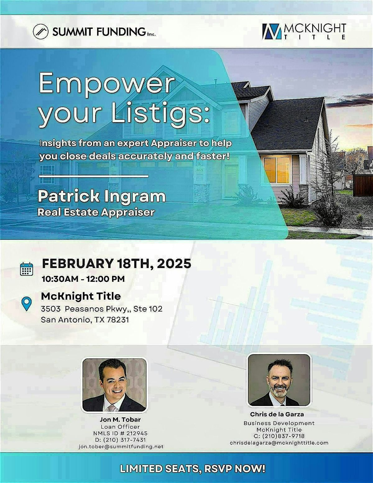 Come learn how to properly evaluate your houses from an Expert Appraiser!!!