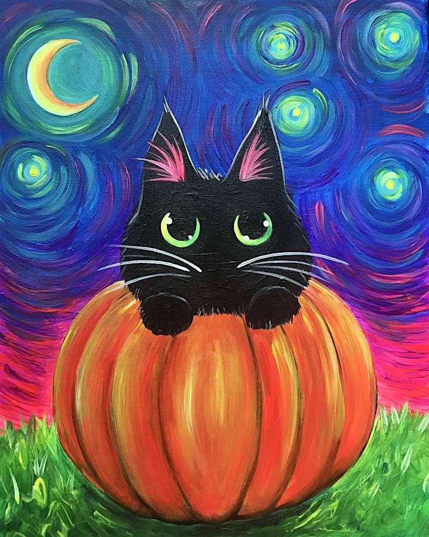 Blacklight Glow Party! Starry Night Kitty