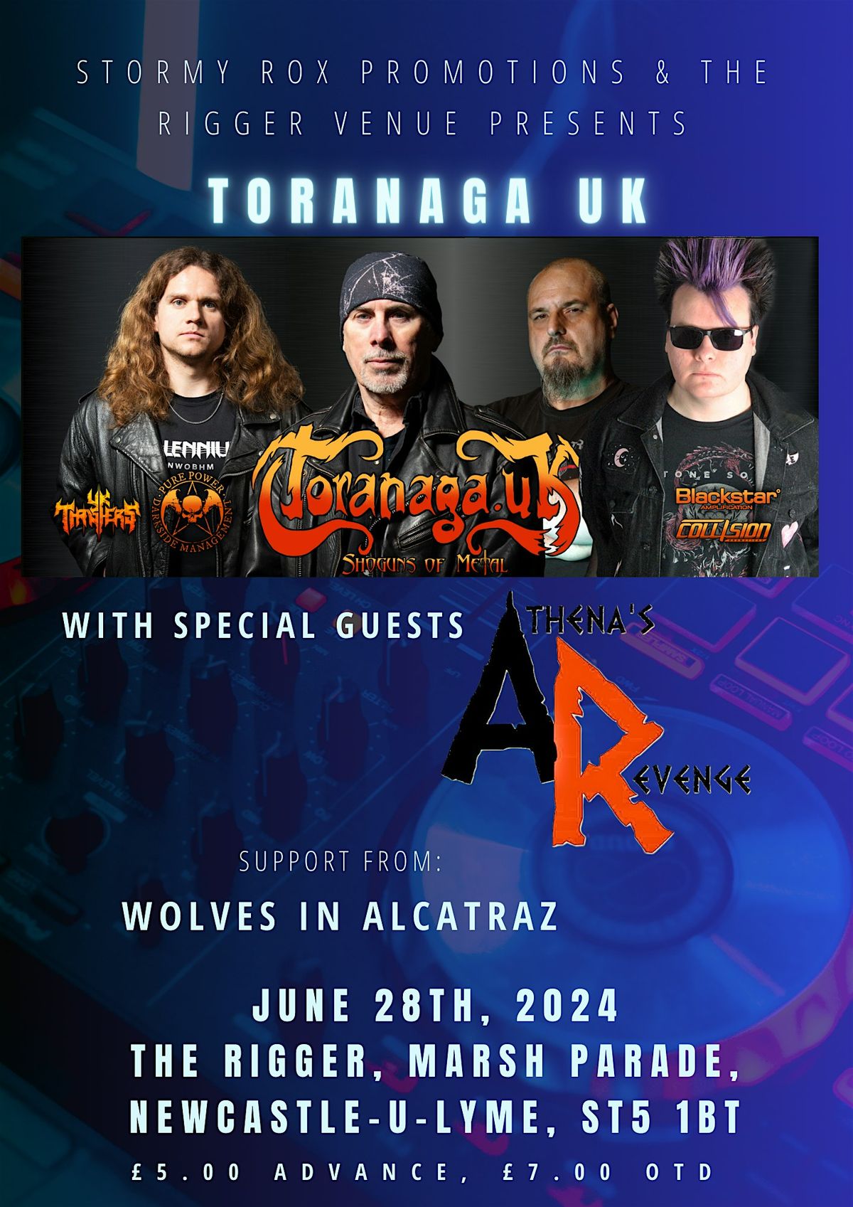 Toranaga UK, Athena's Revenge & Wolves in Alacatraz @The Rigger