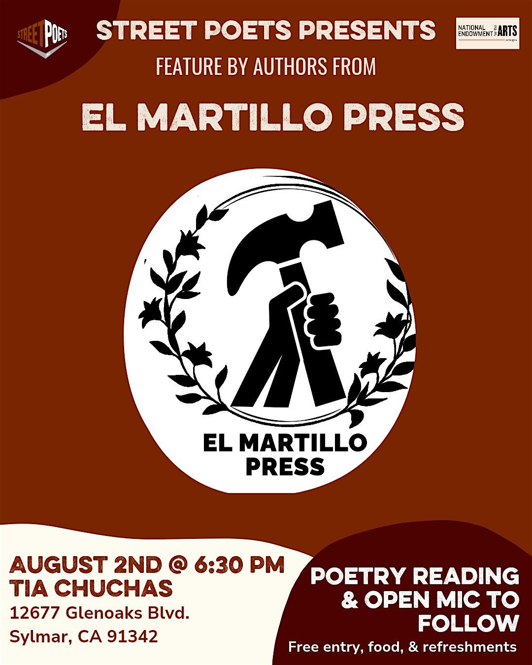 Street Poets Presents: El Martillo Press at Tia Chucha's