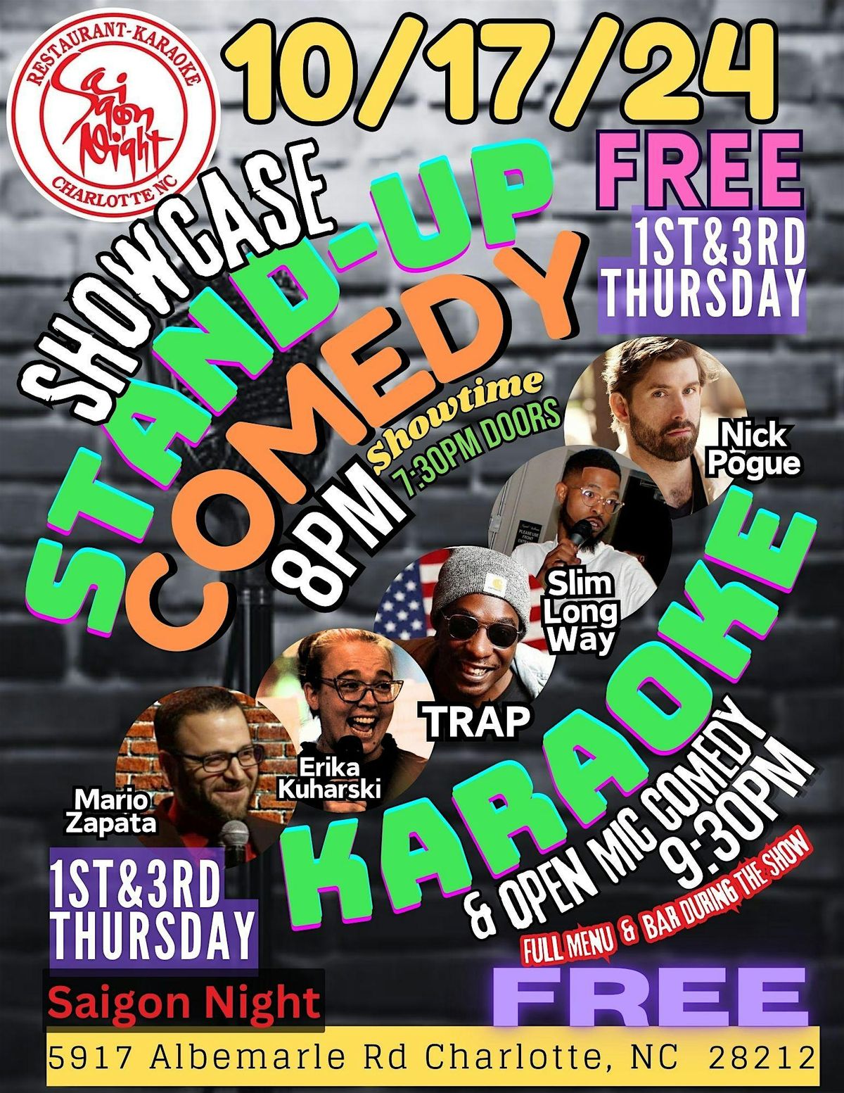 FREE Comedy & Karaoke at Saigon Night Restaurant