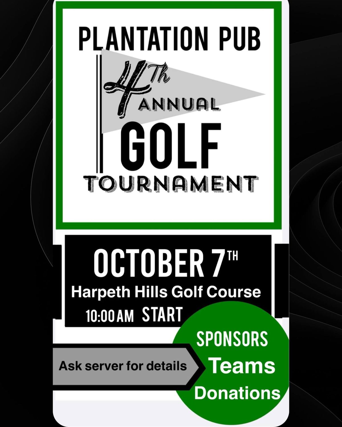 Plantation Pubs 4th Annual Golf Tournament 