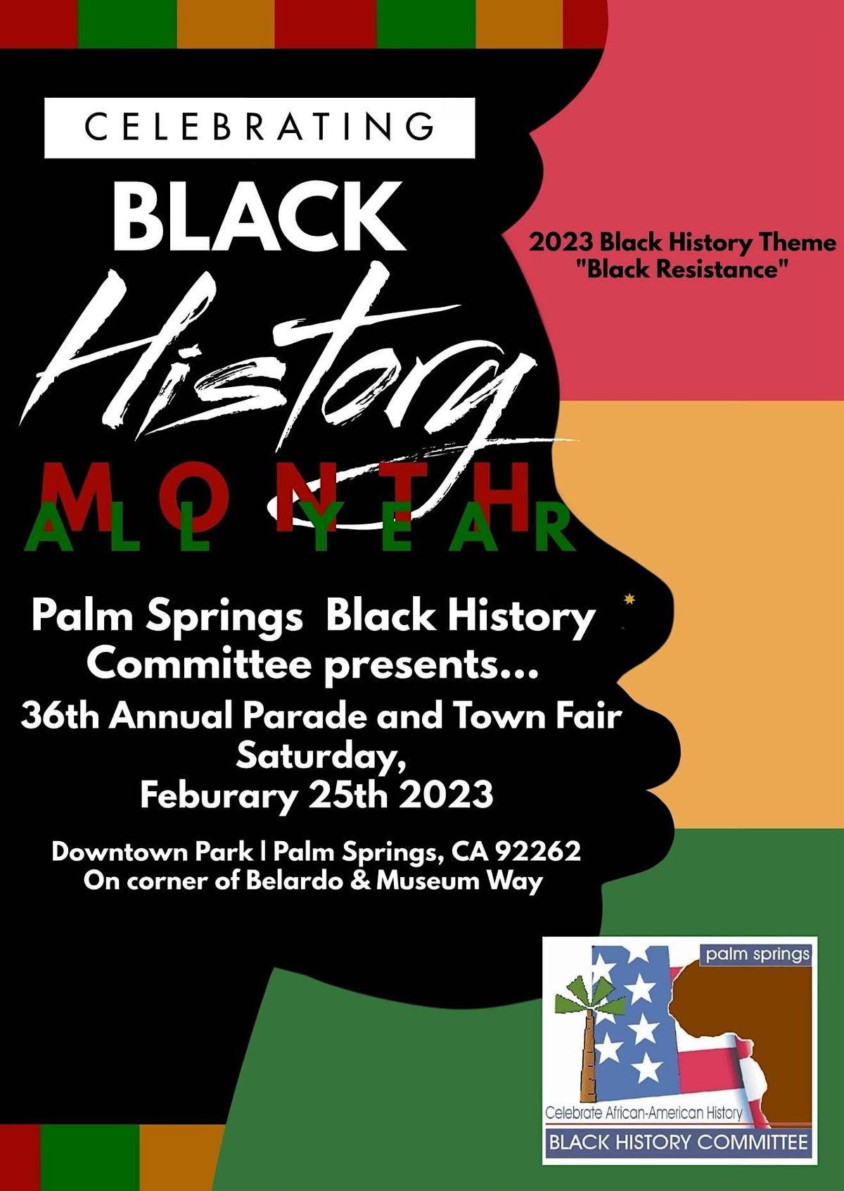 Palm Springs Black History Parade and Town Park Festival., 101 N Museum