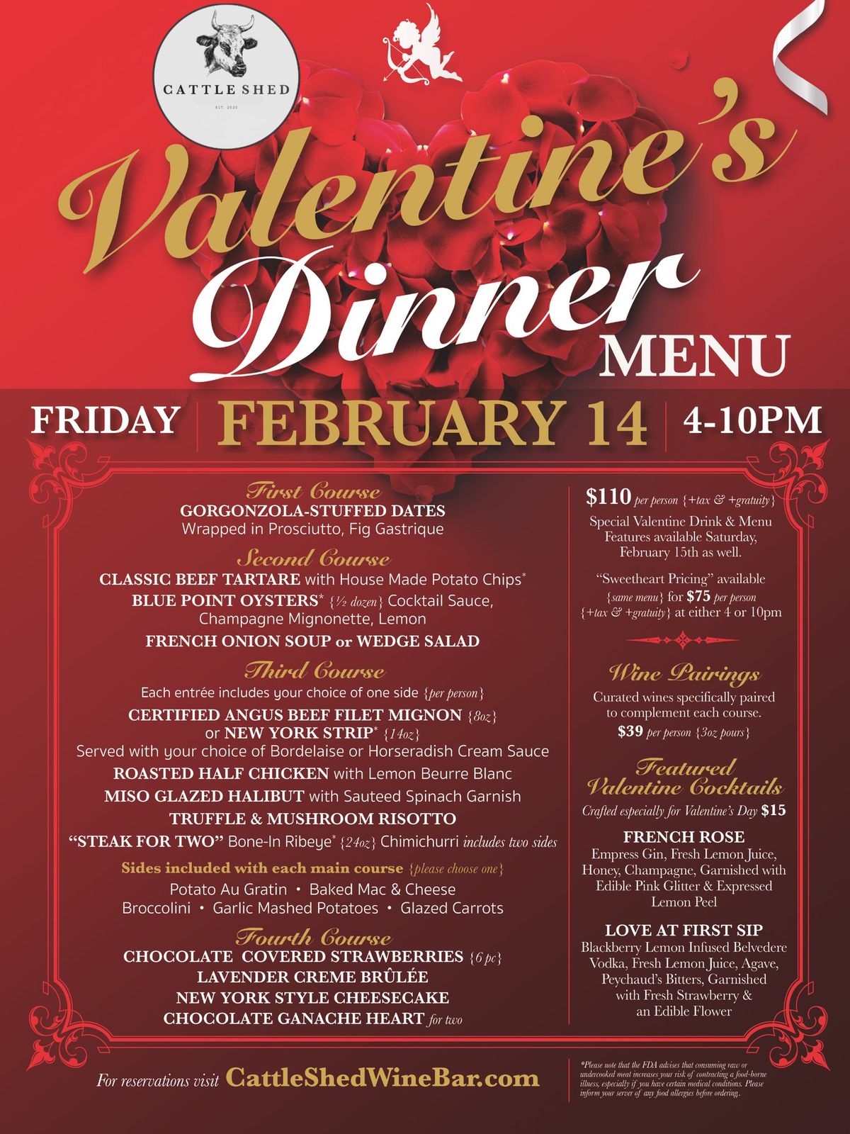 Celebrate Valentine's Day at Cattle Shed