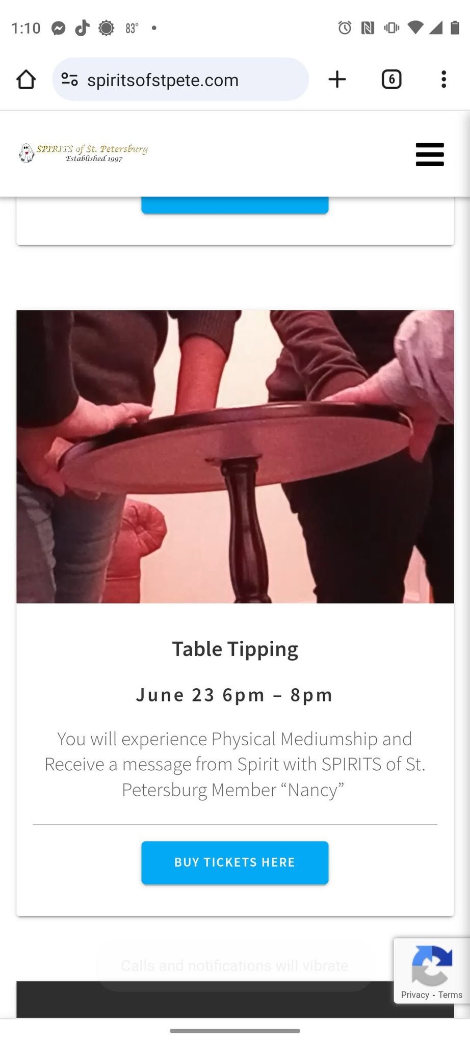 Table Tipping with brief discussion on Penduluums