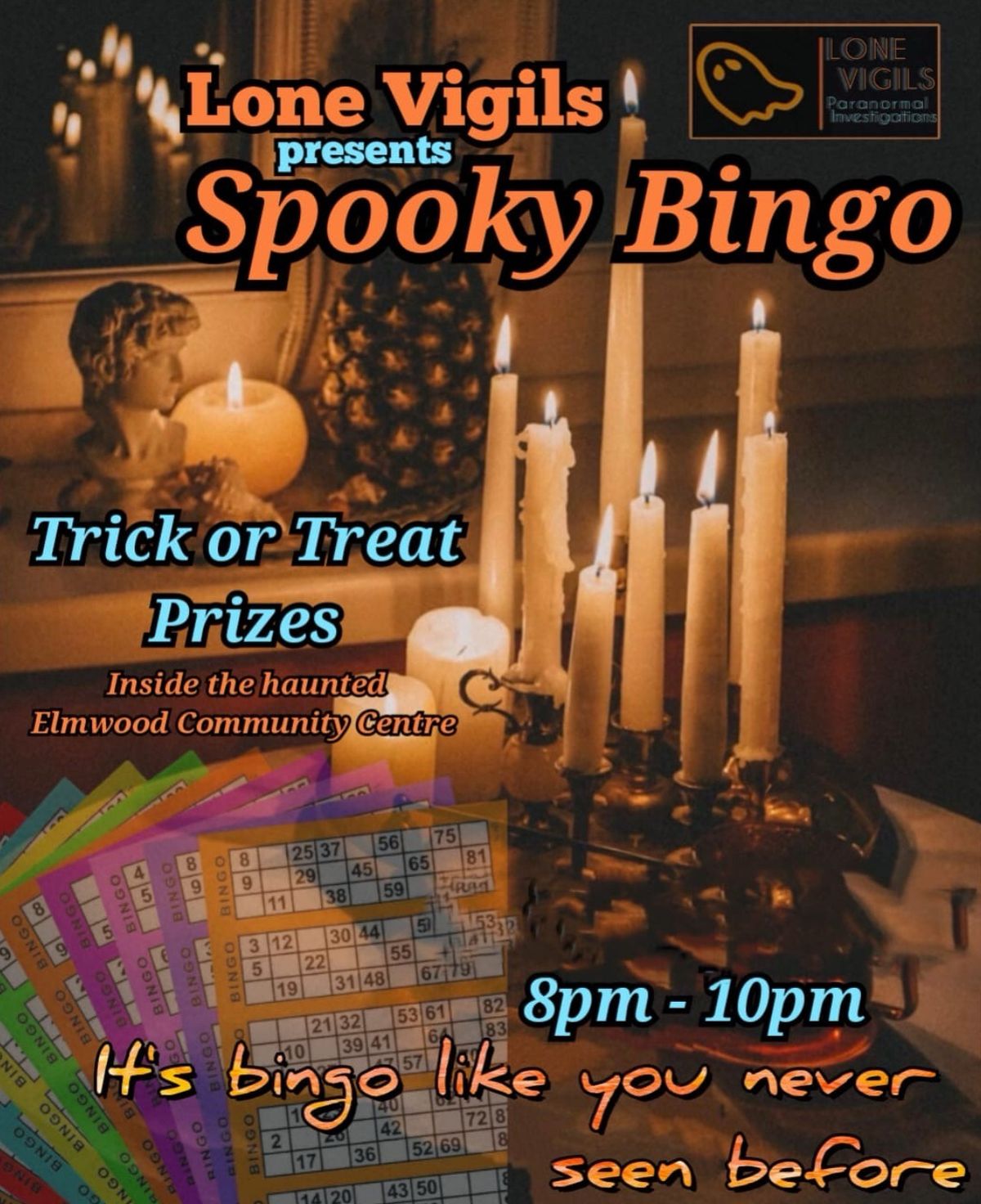 SPOOKY BINGO WITH LONE VIGILS - Sunday 13th October 8pm - 10pm Elmwood Community Centre