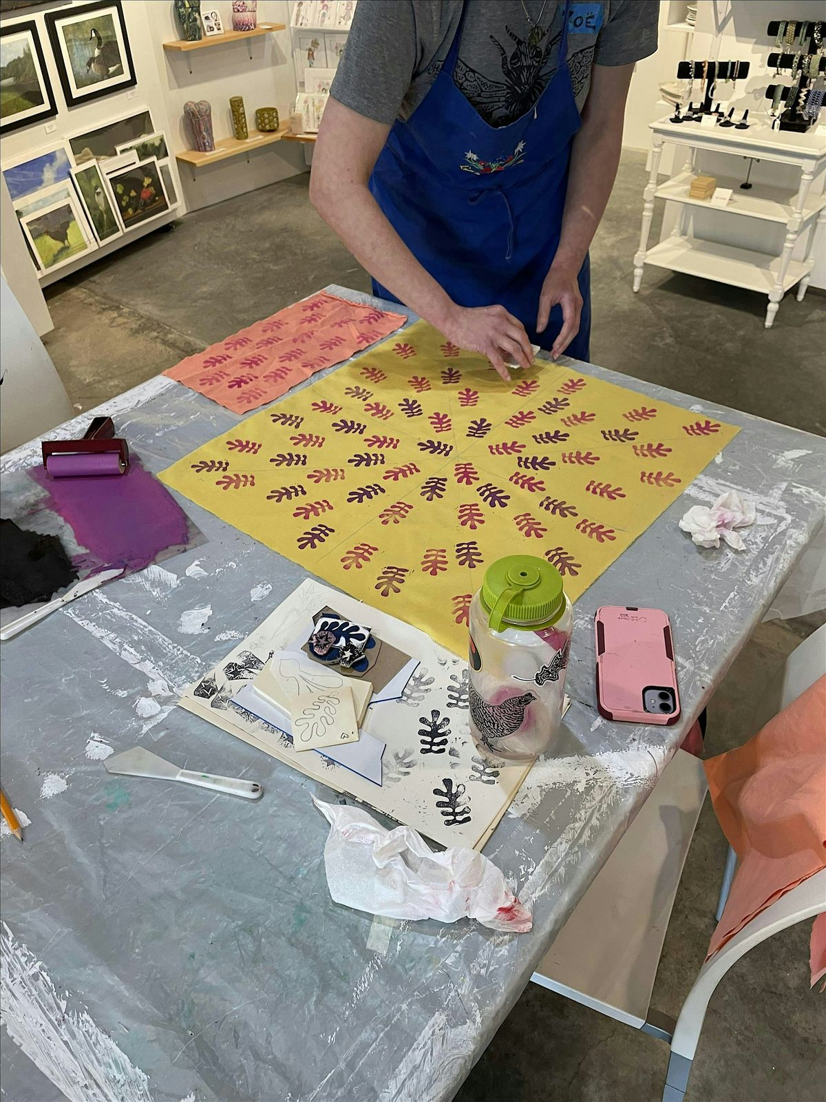 Block Printing on Fabric Workshop